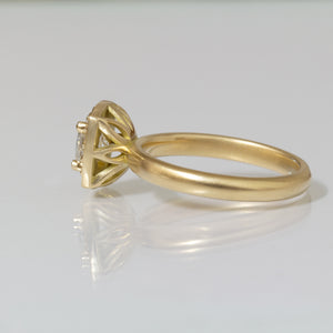 Cushion Cut 0.50 CT Diamond Halo Engagement Ring, 18k gold - Nili Ring Anvehu Jewelry Design