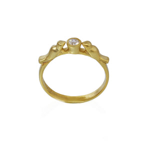 Birds Gold Ring, Diamond Engagement Ring