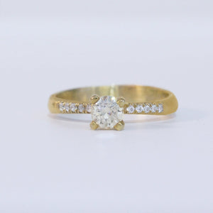 Natural brilliant cut diamond engagement ring