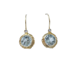 Green Amethyst Earrings, 14k 18k solid gold earrings, Anvehu Jewelry