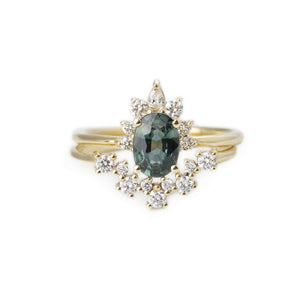 Carmel 1ct Green sapphire bridal set