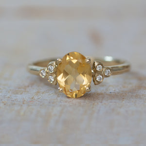 Uniqu Promise ring, Citrine Ring, Birthstone Engagement ring