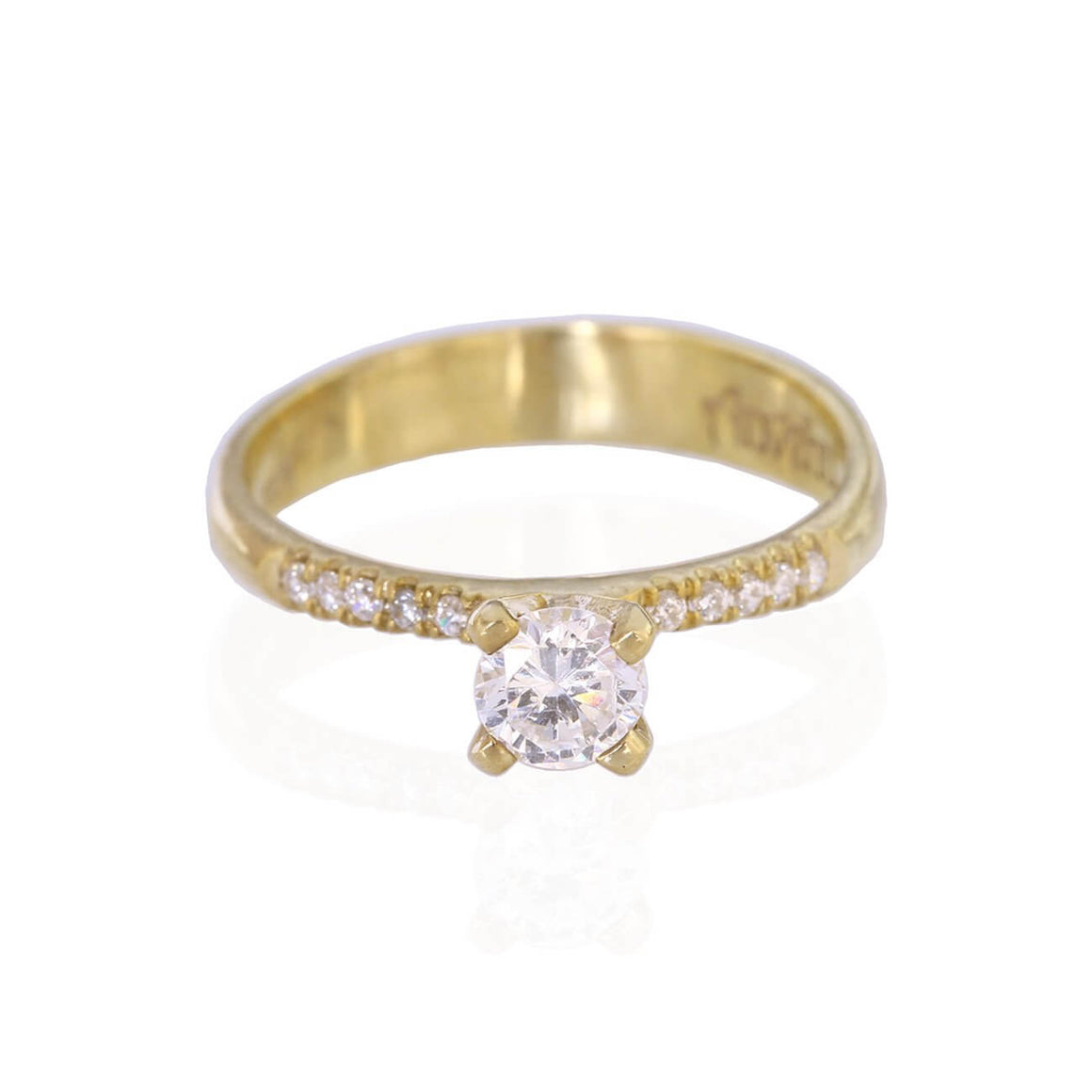 Solitaire diamond ring, unique Diamond Ring -  Talia 
