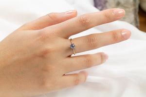 Iris Trillion Cut Periwinkle Sapphire Ring