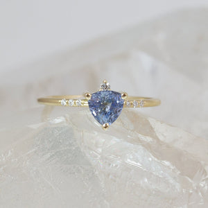 Iris Trillion Cut Periwinkle Sapphire Ring
