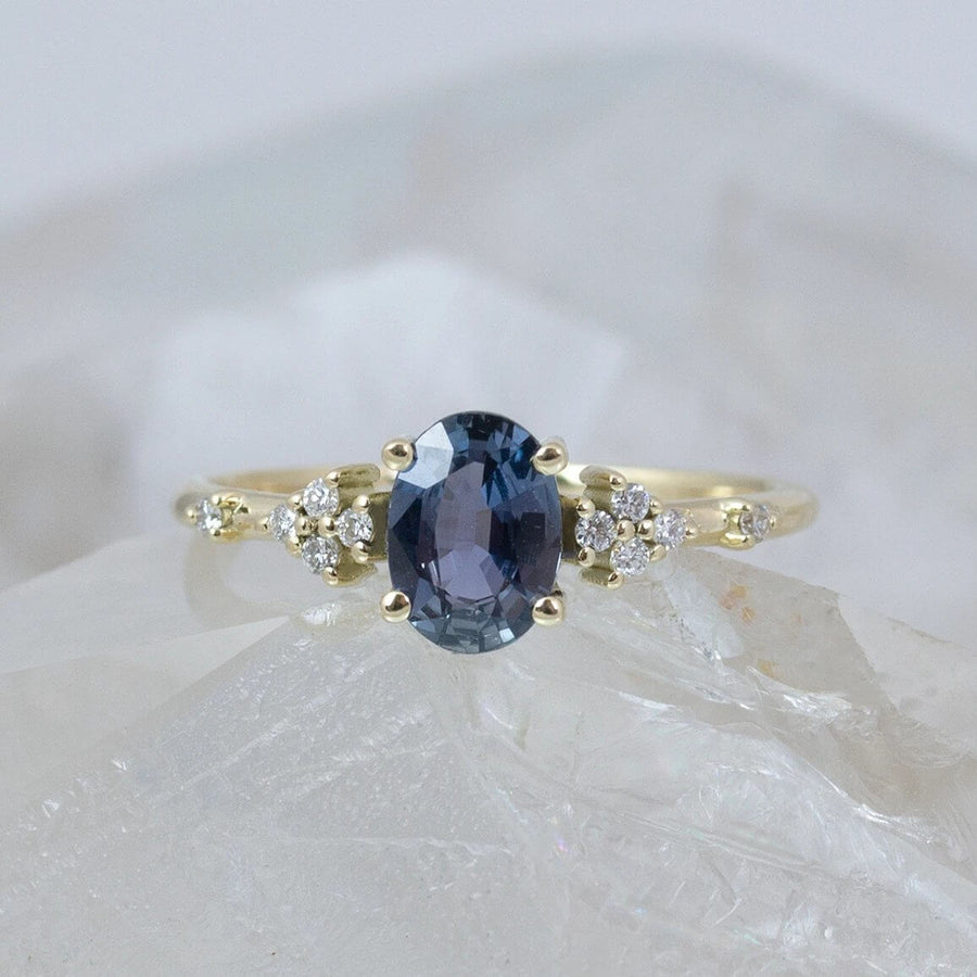 Maayan Oval Parti Blue Sapphire Ring