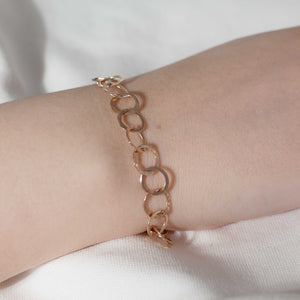 Rose gold round links bracelet