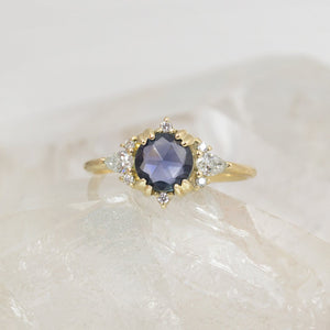 Shira Rosecut Blue Sapphire Cluster Ring