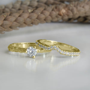 Twig Wedding Ring Set, Gold Diamond Ring, Anvehu Jewelry IMG_2149 W Anvehu jewelry Design
